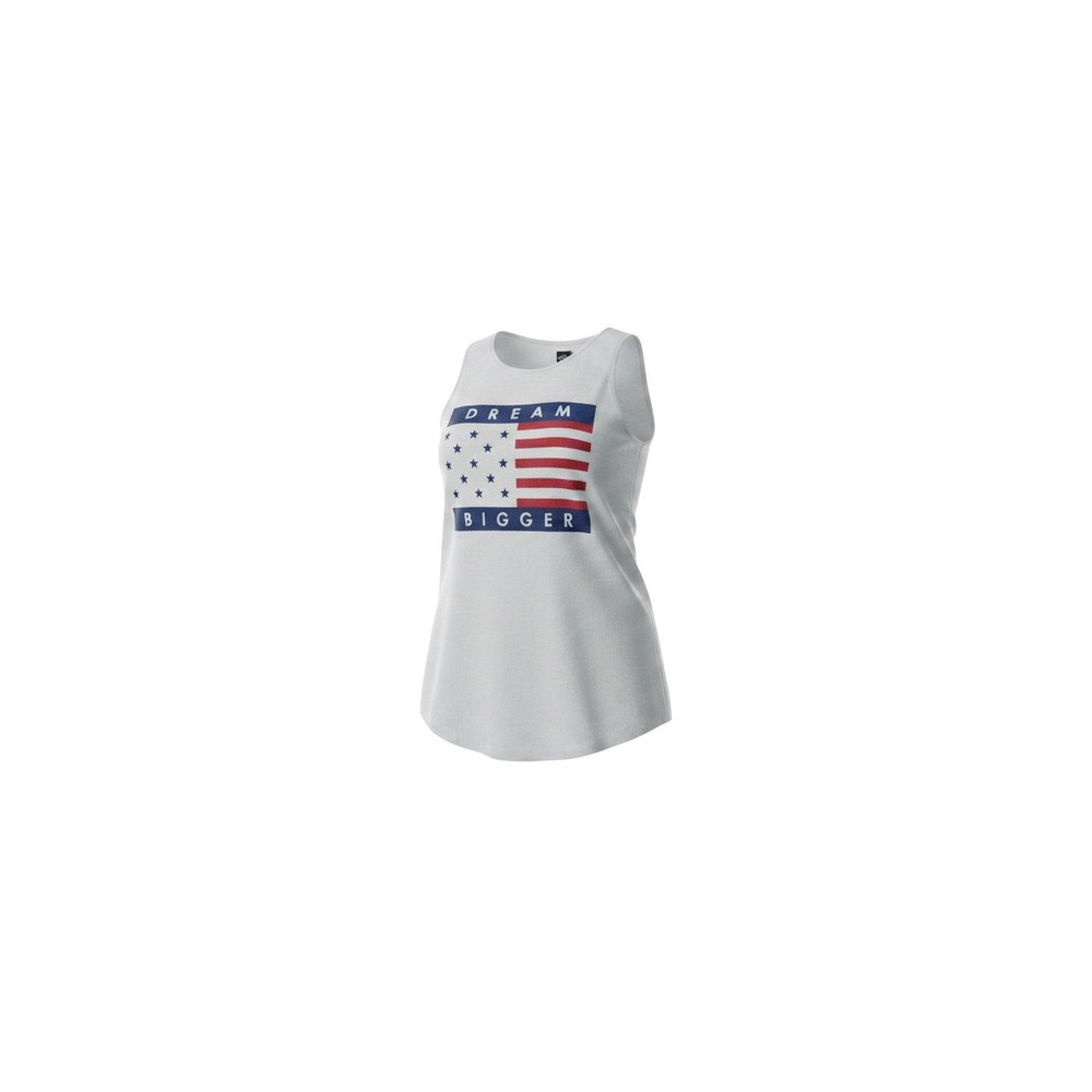 rue21 Tank Top Womens Large White Dream Bigger American Flag Graphic
